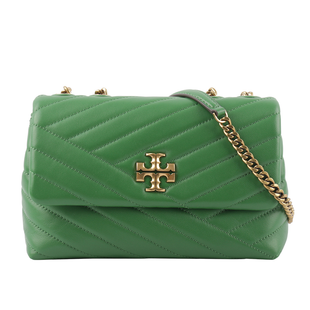 【Tory Burch】Kira 縫線設計小款肩背/斜背二用包(羅勒綠)