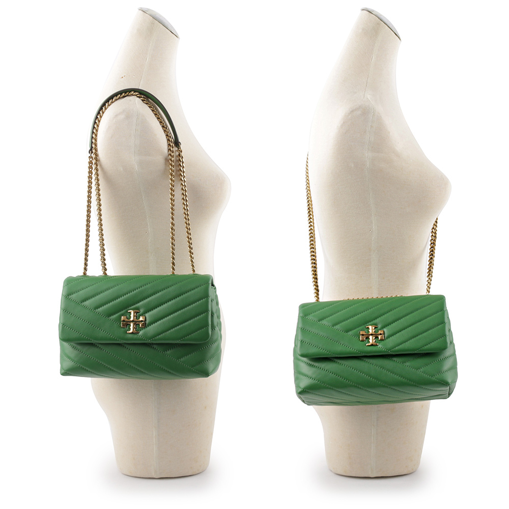 【TORY BURCH】Kira 縫線設計小款肩背/斜背二用包(羅勒綠)