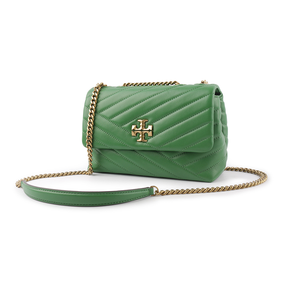 【TORY BURCH】Kira 縫線設計小款肩背/斜背二用包(羅勒綠)
