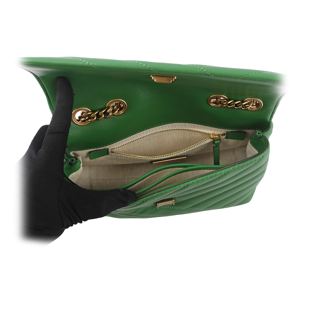 【TORY BURCH】Kira 縫線設計小款肩背/斜背二用包(羅勒綠)