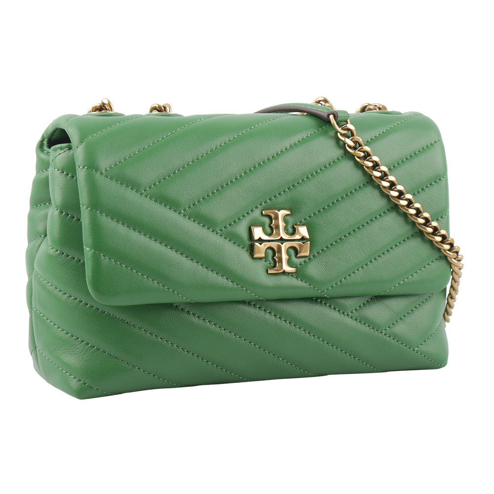 【TORY BURCH】Kira 縫線設計小款肩背/斜背二用包(羅勒綠)
