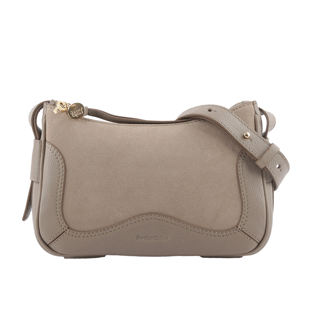 【See by Chloé】HANA HOBO 牛皮拼麂皮迷你肩背/斜背二用包