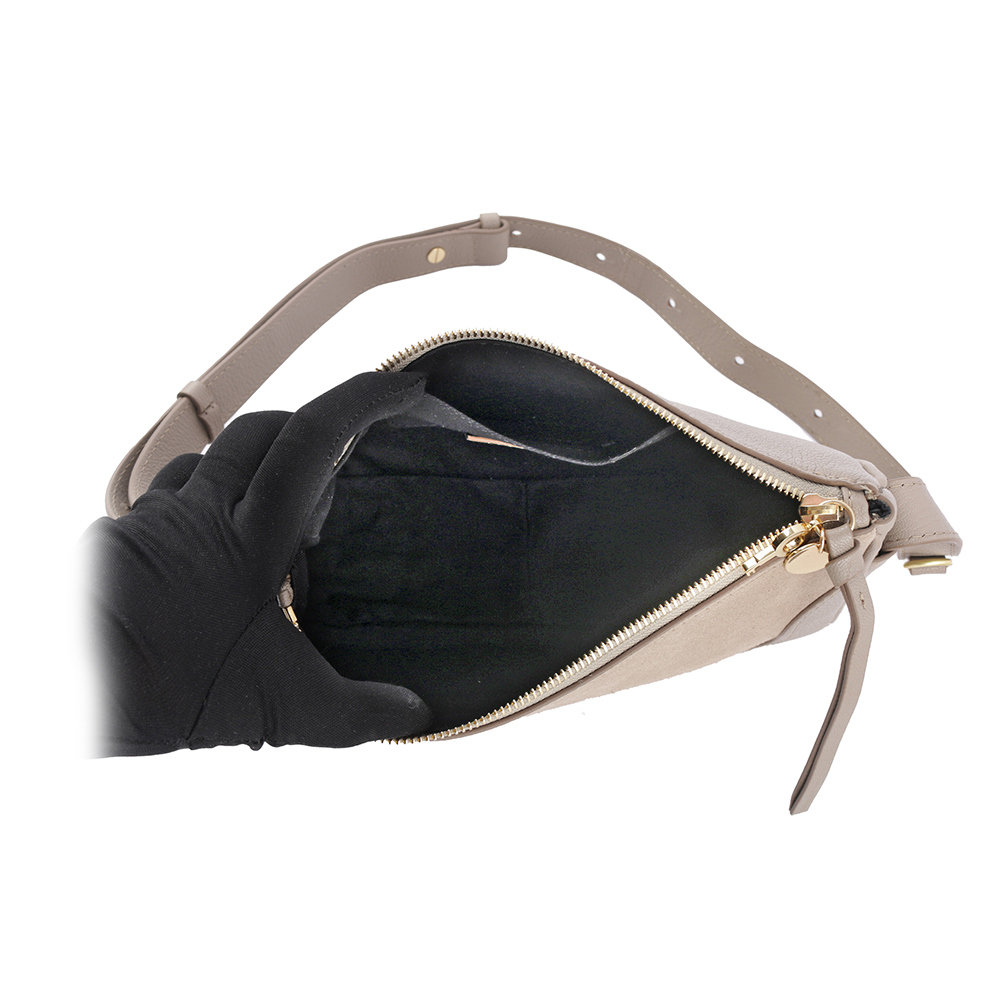 【See By Chloe】HANA HOBO 牛皮拼麂皮迷你肩背/斜背二用包(灰色)