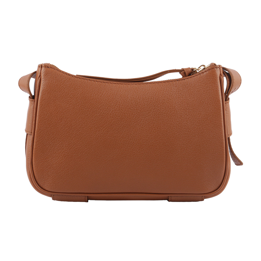 【See By Chloe】HANA HOBO 牛皮拼麂皮迷你肩背/斜背二用包(棕色)