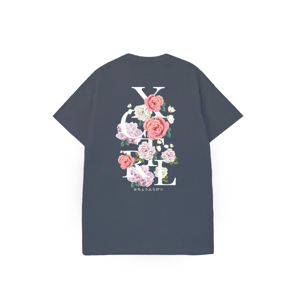 XCTRL 花鳥風月短T-灰藍