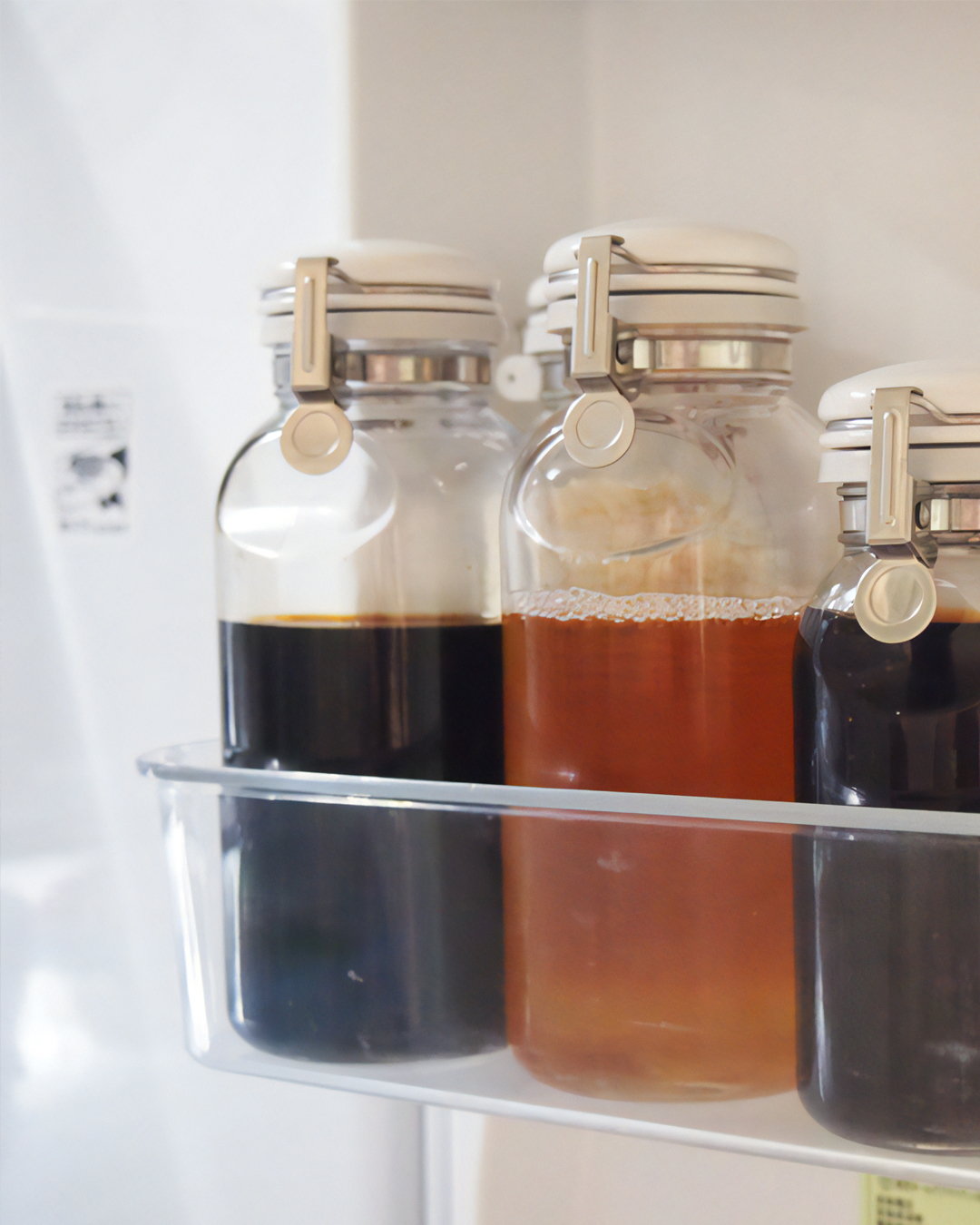 單手一按即開玻璃保存瓶 醬油瓶 300ml｜日本星硝