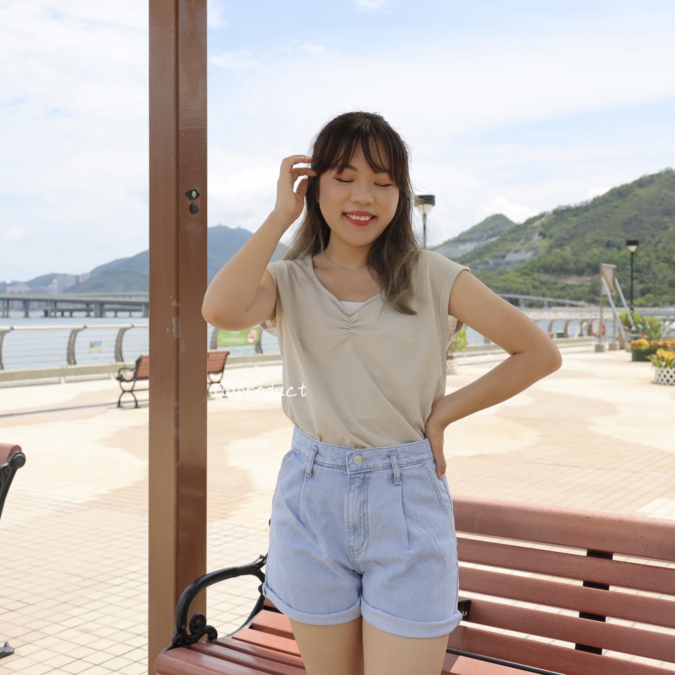 ✨ ||SR41|| 中腰淺牛可摺短牛仔褲