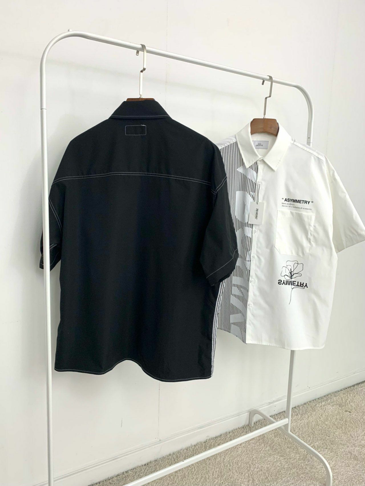 拼條子英文字短袖恤衫 2nd ARCHIVE-004S