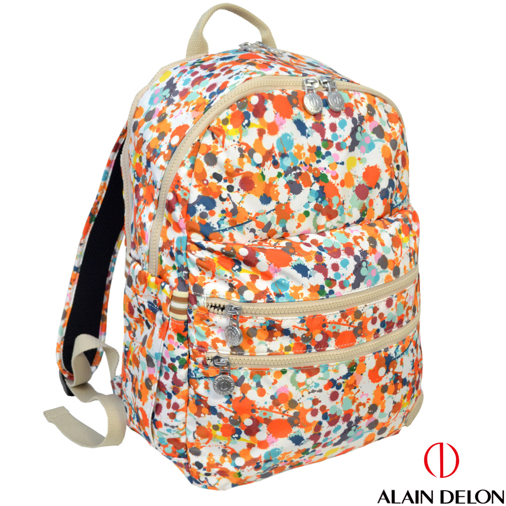 【ALAIN DELON 亞蘭德倫】  潑墨街頭風後背包/雙肩包/休閒包/斜背包/潮流包
