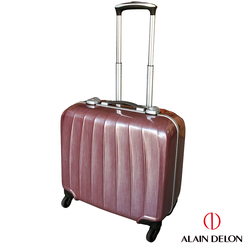 【ALAIN DELON 亞蘭德倫】 18吋 貴族拉絲鋁框電腦拉桿箱/商務箱(紅)