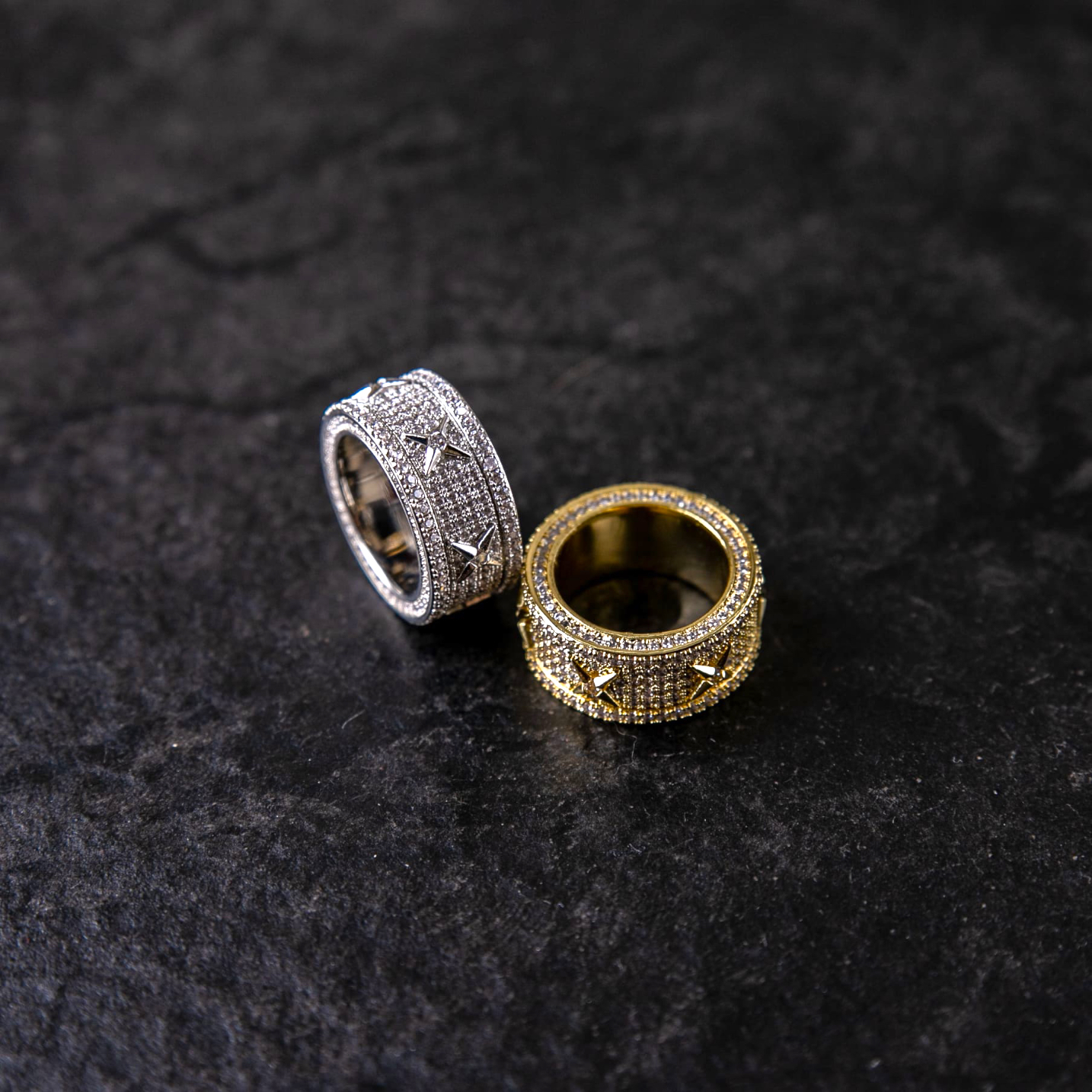 滿鑽復古星星戒指