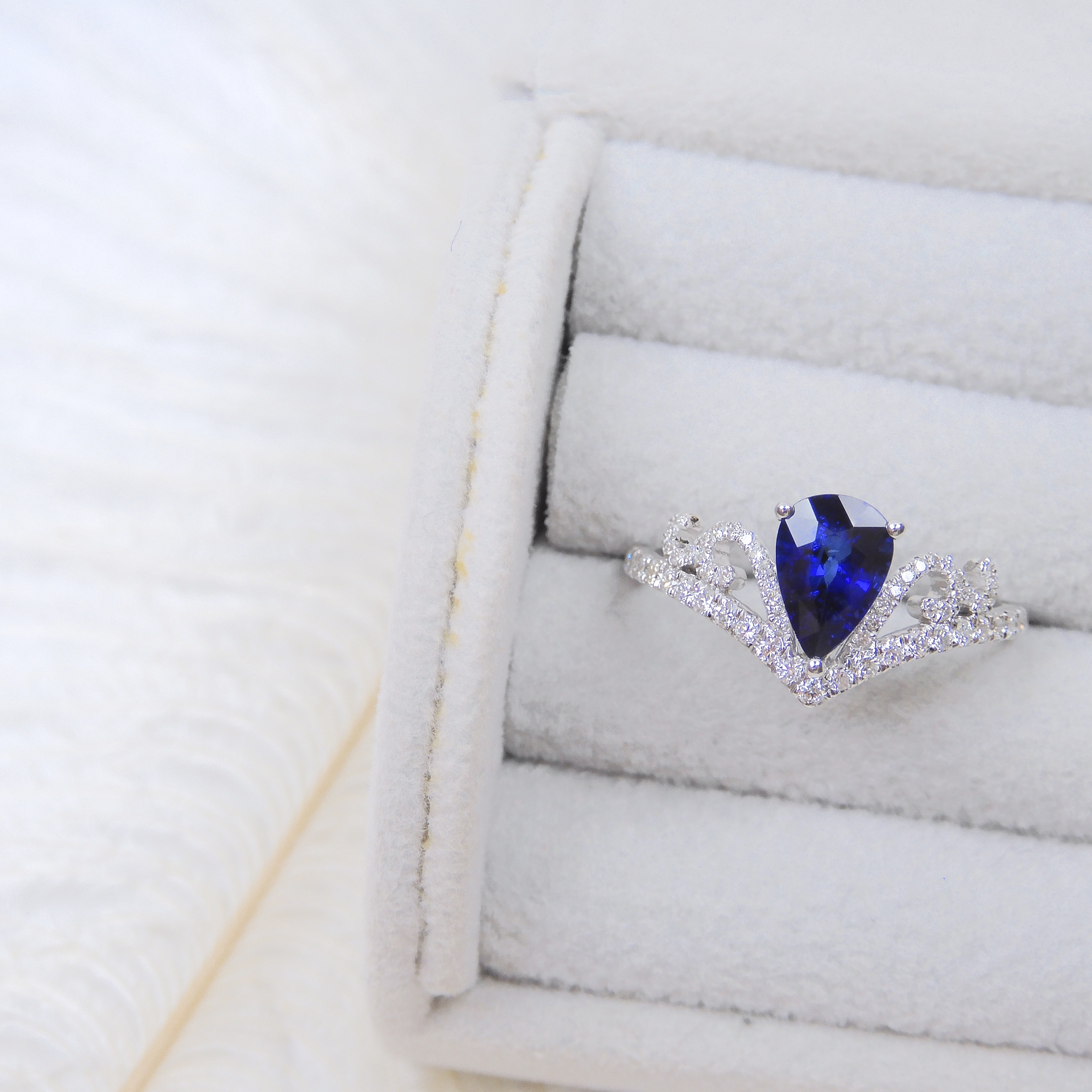 18K金 0.76ct 藍寶石戒指