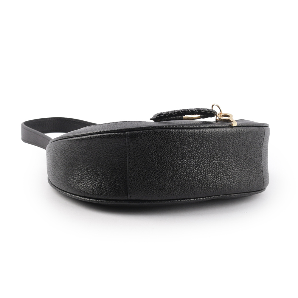 【SEE BY CHLOE】Hana 羊皮拼麂皮半月肩背包(黑色)