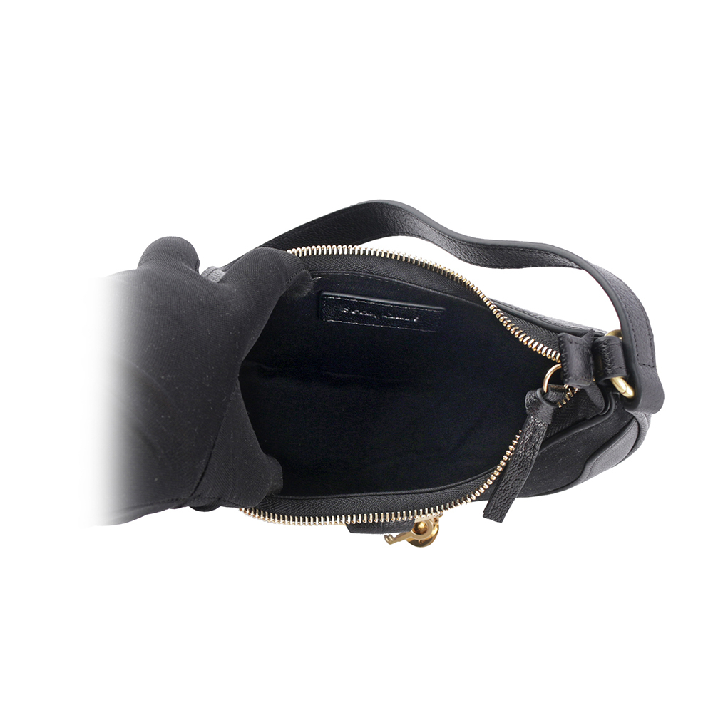 【SEE BY CHLOE】Hana 羊皮拼麂皮半月肩背包(黑色)