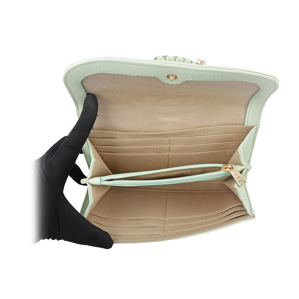 【SEE BY CHLOE】HANA系列壓釦翻蓋長夾(松綠色)