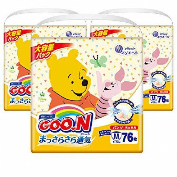 GOON 大王 x Disney M碼學習褲 男女共用 6-12kg 日版 76片