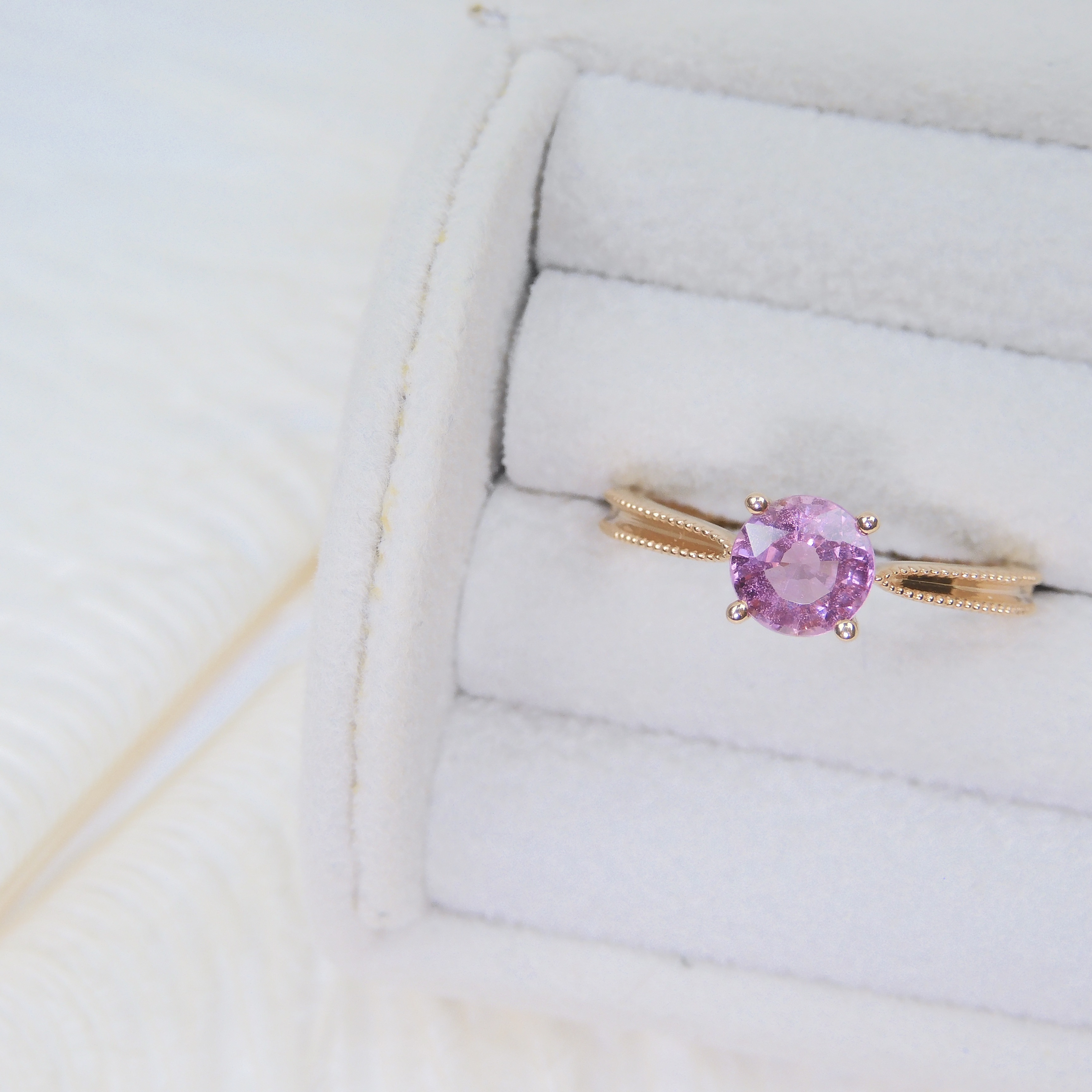 18K金 1.111ct 粉紅藍寶石戒指 (配國際證書)