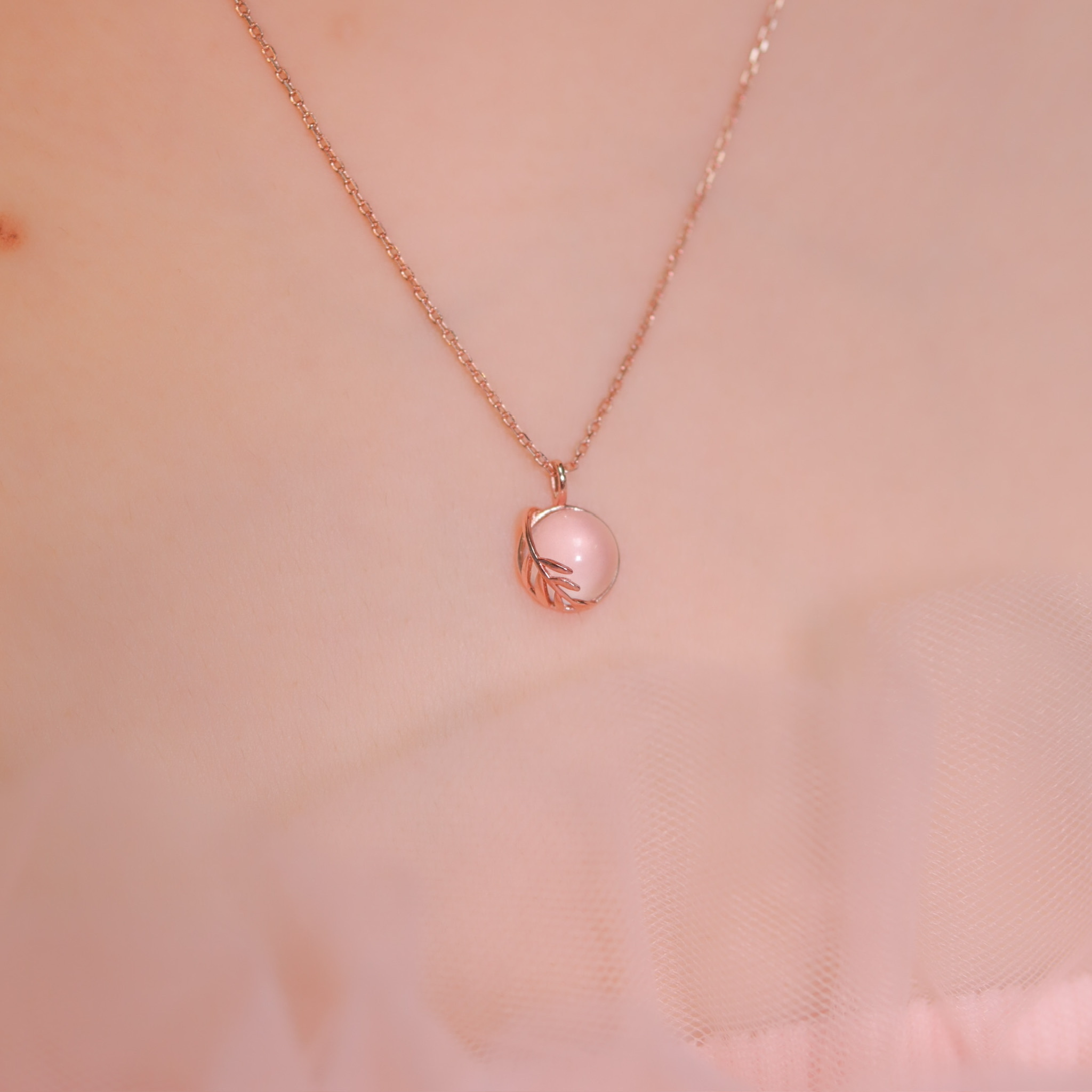 | 925 Silver・Rose Gold・Pink Quartz | Forest In Spring Necklace | NE0269 |