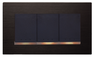 中一 月光系列摩登黑/三開關蓋板組 JY-N5352-MRB