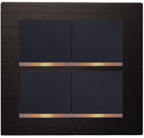 中一 月光系列摩登黑/四開關蓋板組 JY-N5452-MRB