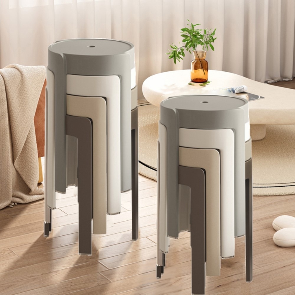 【AOTTO】莫蘭迪加厚疊加風車椅凳-4入組(ID-005)