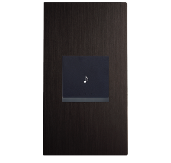 中一 月光系列摩登黑/電鈴押扣蓋板組（直式） JY-N5561-MRB