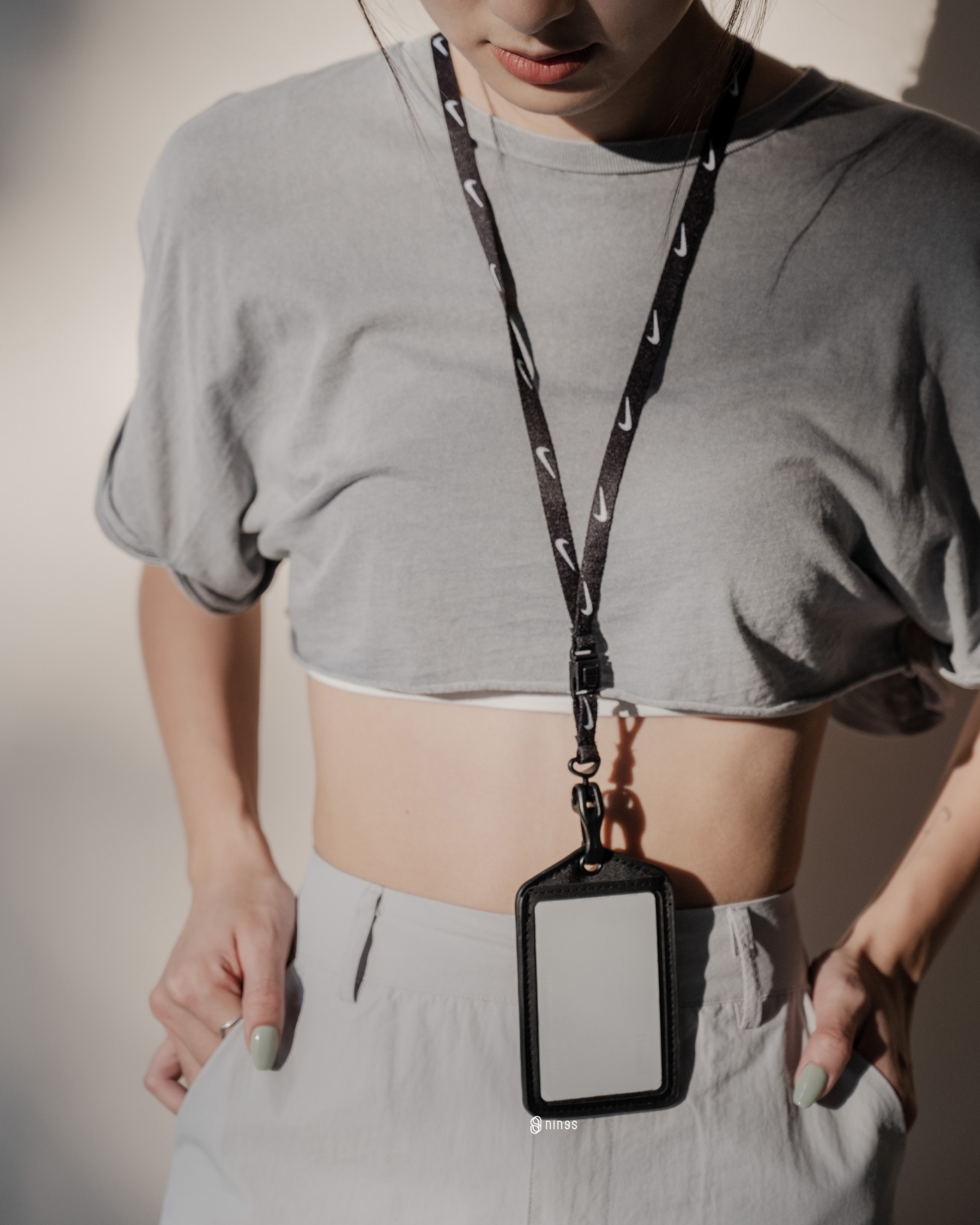 【現貨】NIKE ID 識別證吊帶 黑 N1002322091NS