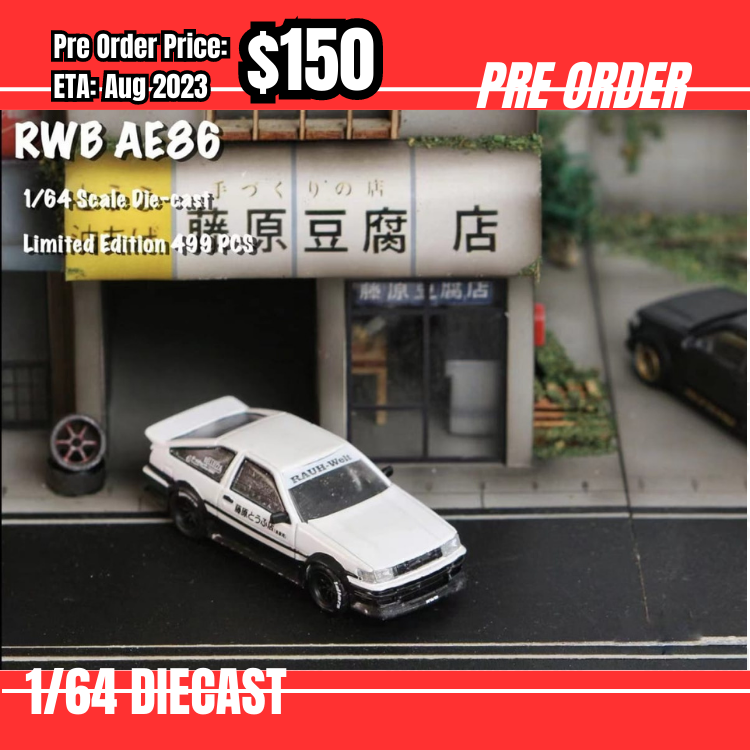 Pre Order-$150 Street Weapon 1:64 Toyota Levin RWB White/Black [OD13/06]