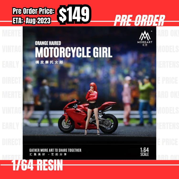 Pre Order-$149 Moreart 1:64 Orange Motorcycle Girl [OD13/06]