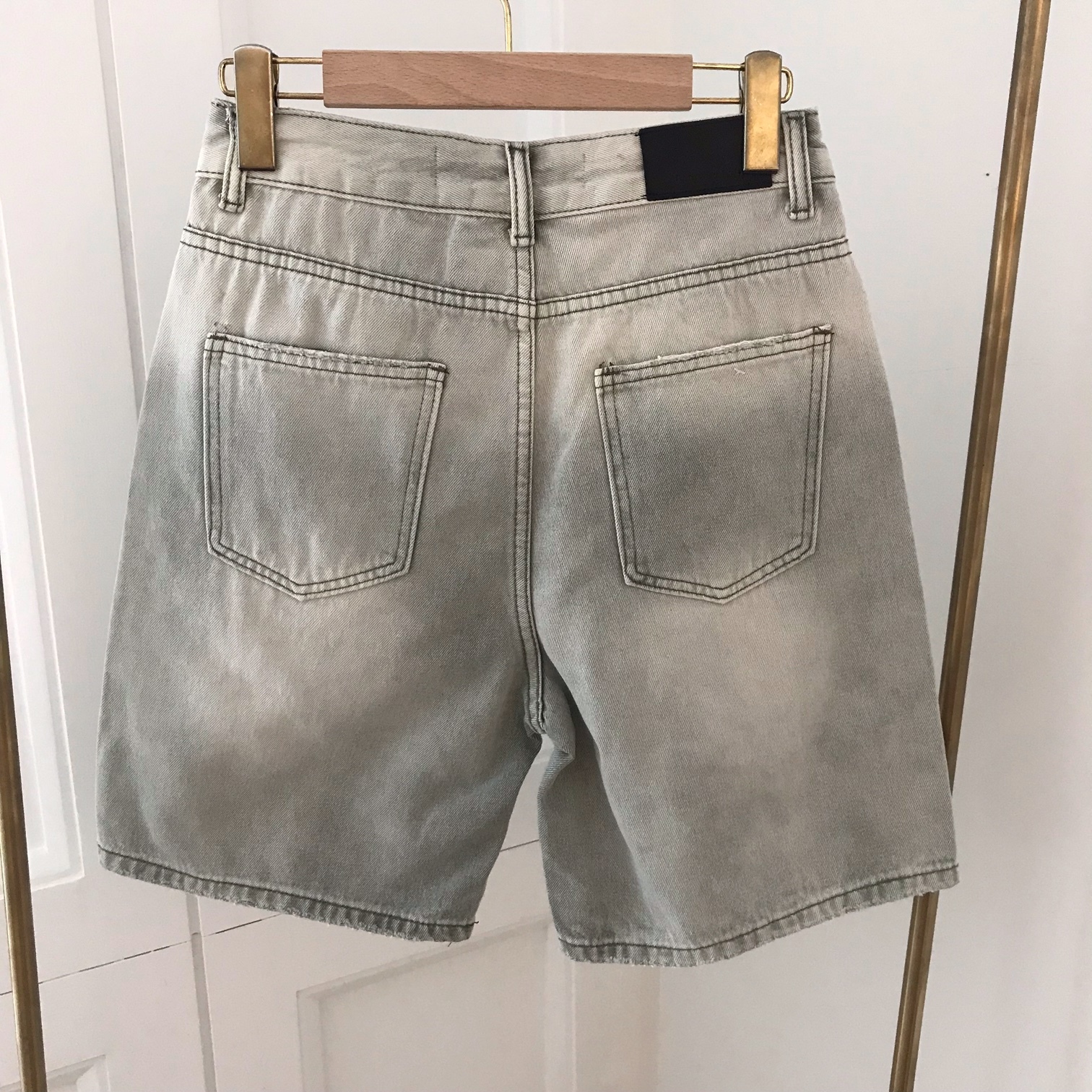 正韓抹茶刷白牛仔短褲