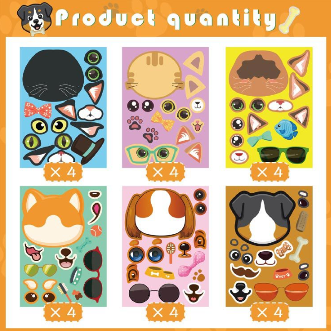 貓咪狗狗創意拼圖貼紙 MC4102