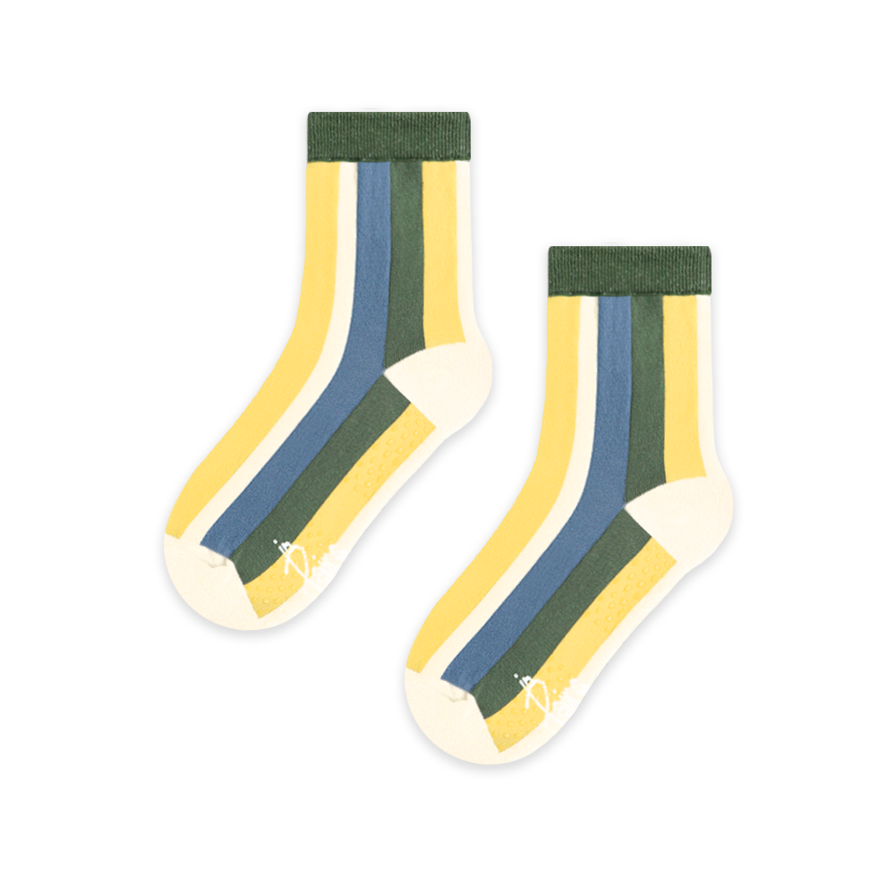 直條紋・綠｜童襪