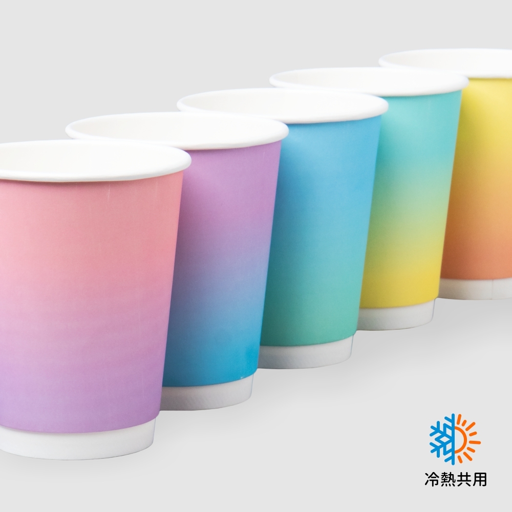 冷熱共用雙層中空杯 12oz 漸層繽紛
