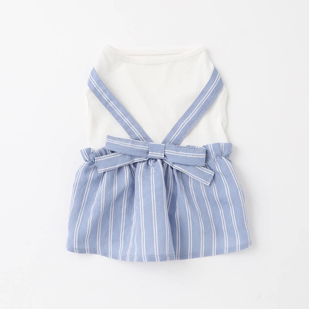 Moncheri Striped Dress with White Top (Blue - S, M, L, XL)