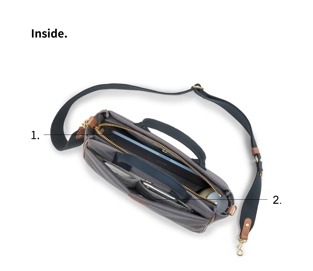 satana Urban Wander 漫享職人手提輕量斜背包 雲灰色 SFL0040-115