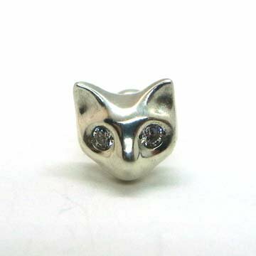 Cat Earring W/blue moon stone