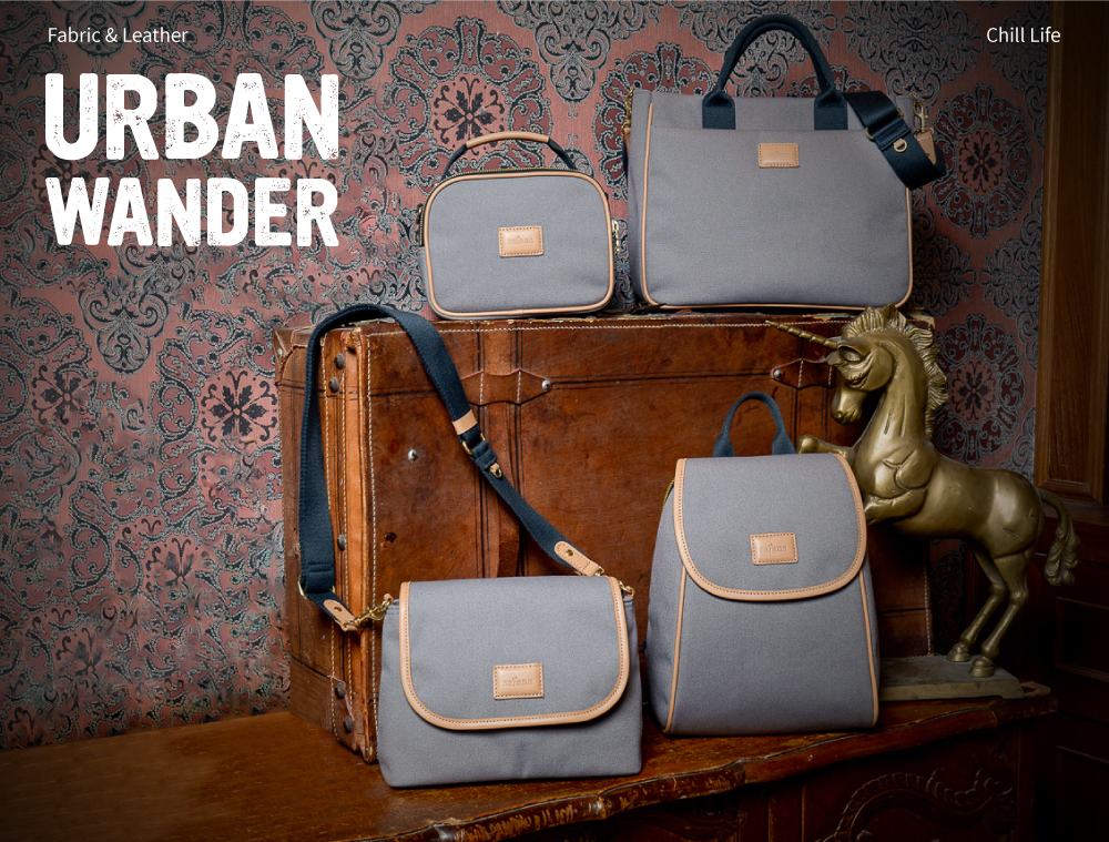 satana Urban Wander 漫享職人手提輕量斜背包 雲灰色 SFL0040-115