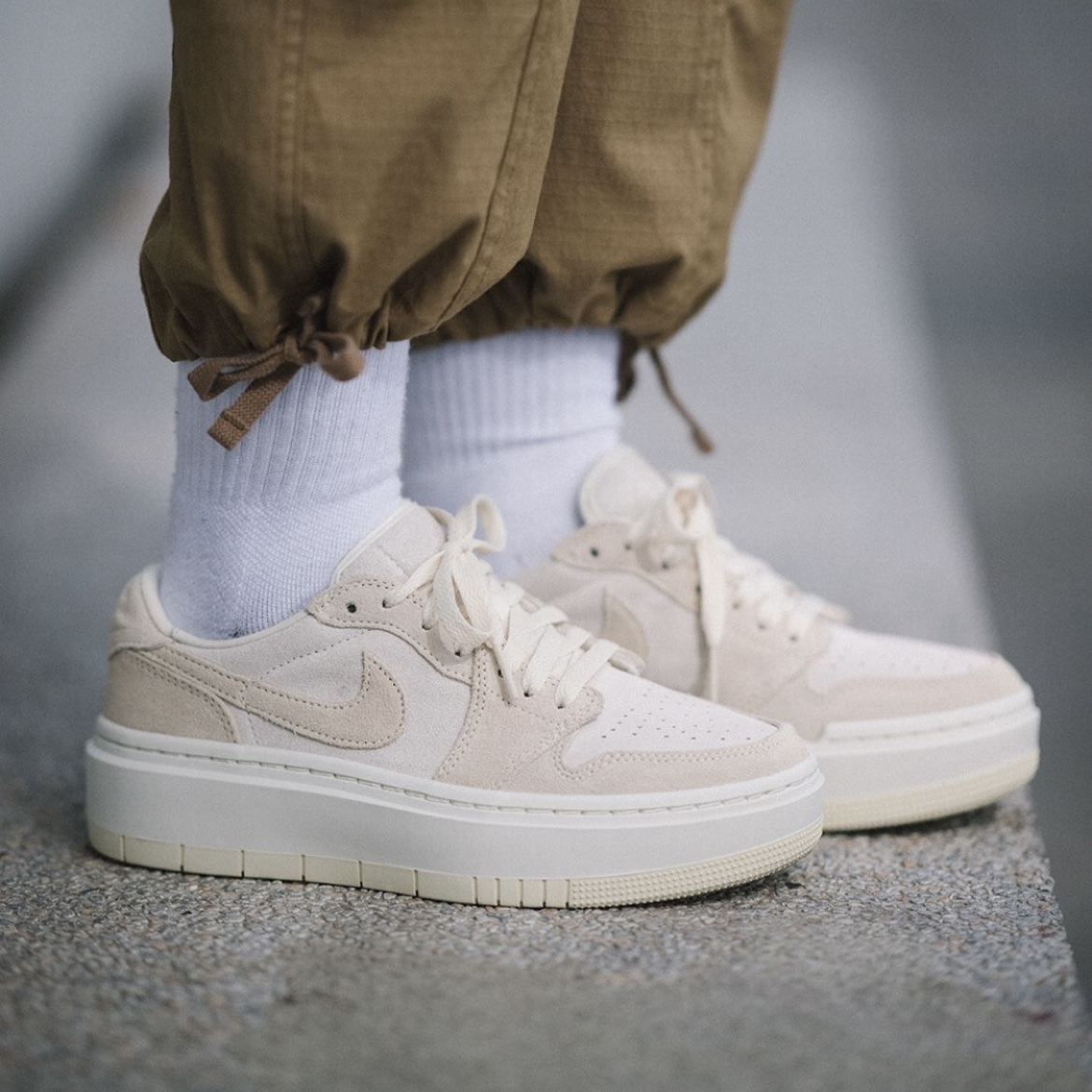 【APAIR】預購 Air Jordan 1 Elevate Low 厚底 女款 奶茶 DH7004-101