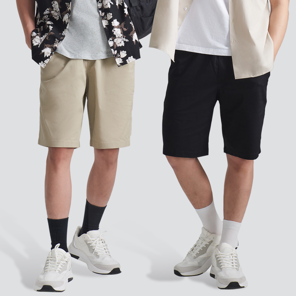 鬆緊休閒短褲-四色