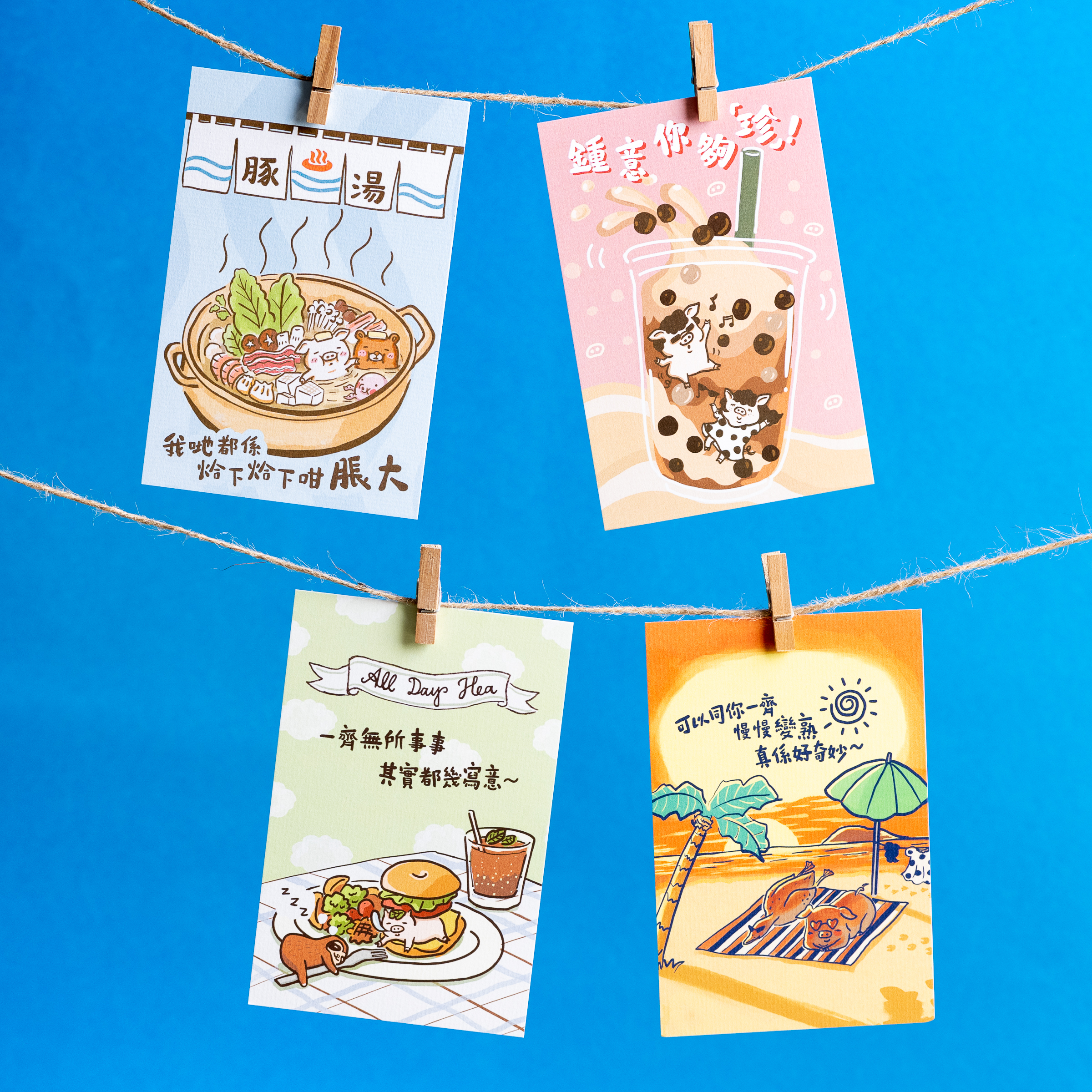 小鳳豬「香港味道」明信片 Postcard