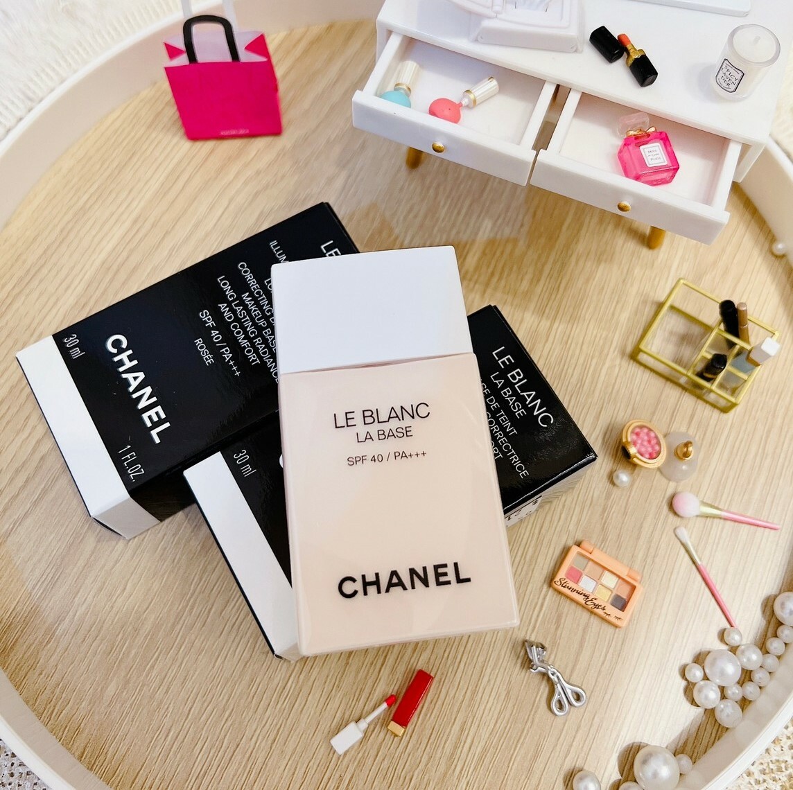 CHANEL 香奈兒 珍珠光感新一代防護妝前乳 SPF40/PA+++(玫瑰色) 30ml