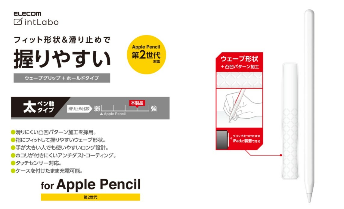 Apple Pencil (第2 代) Wave Grip 粗軸握持型筆套(TB-APE2GFHDCR)