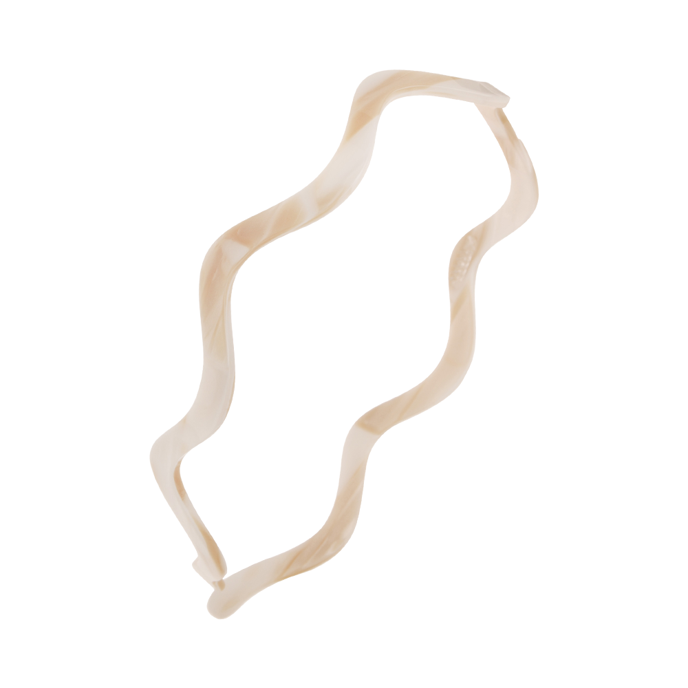 FRANCE LUXE 波浪醋酸纖維髮箍〈珍珠白〉