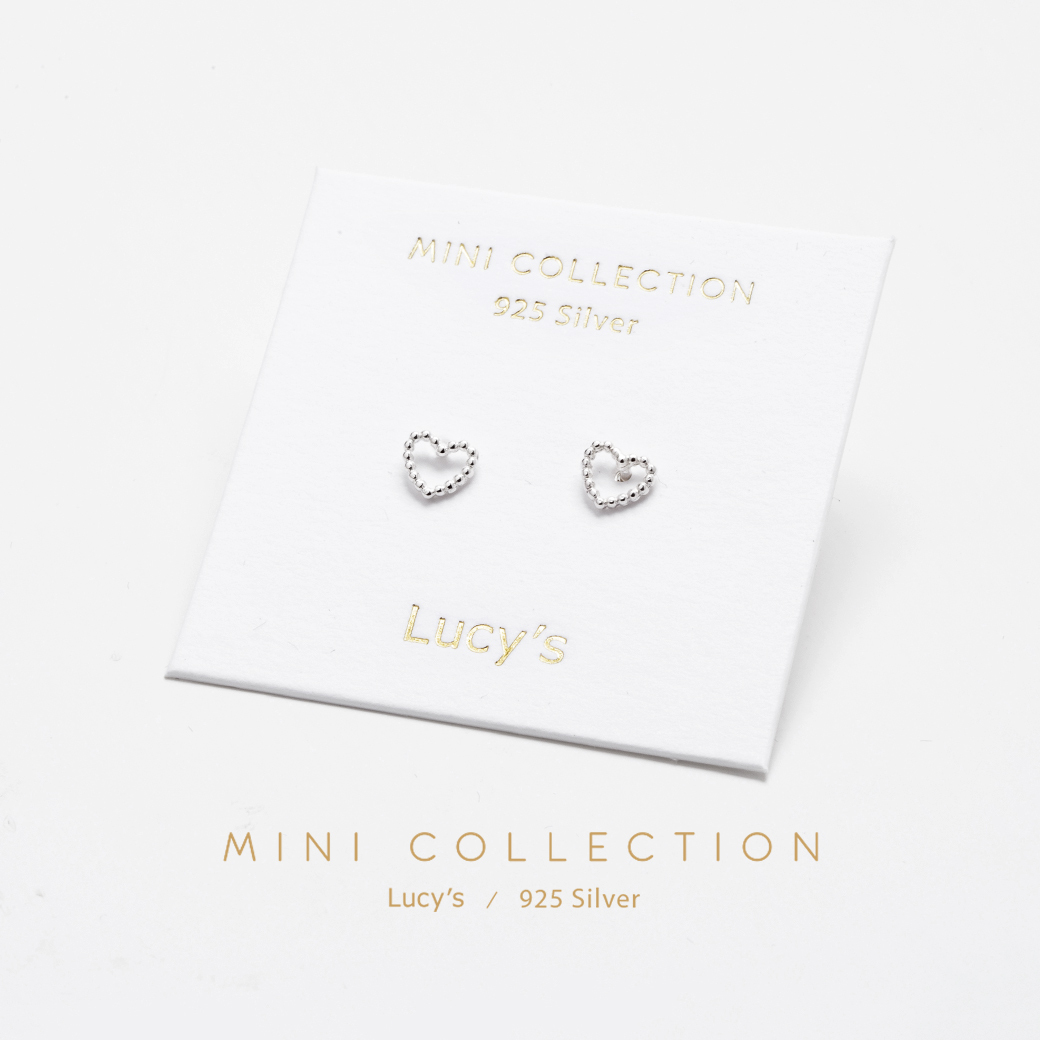 925純銀〔輕銀系列〕串珠愛心 耳環 (106511)