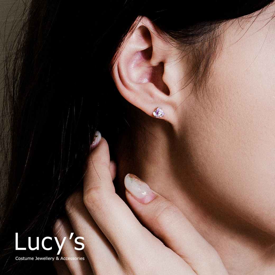 *925純銀〔輕銀系列〕線條扭結 (三色) 耳環 (106883/106884/107144)