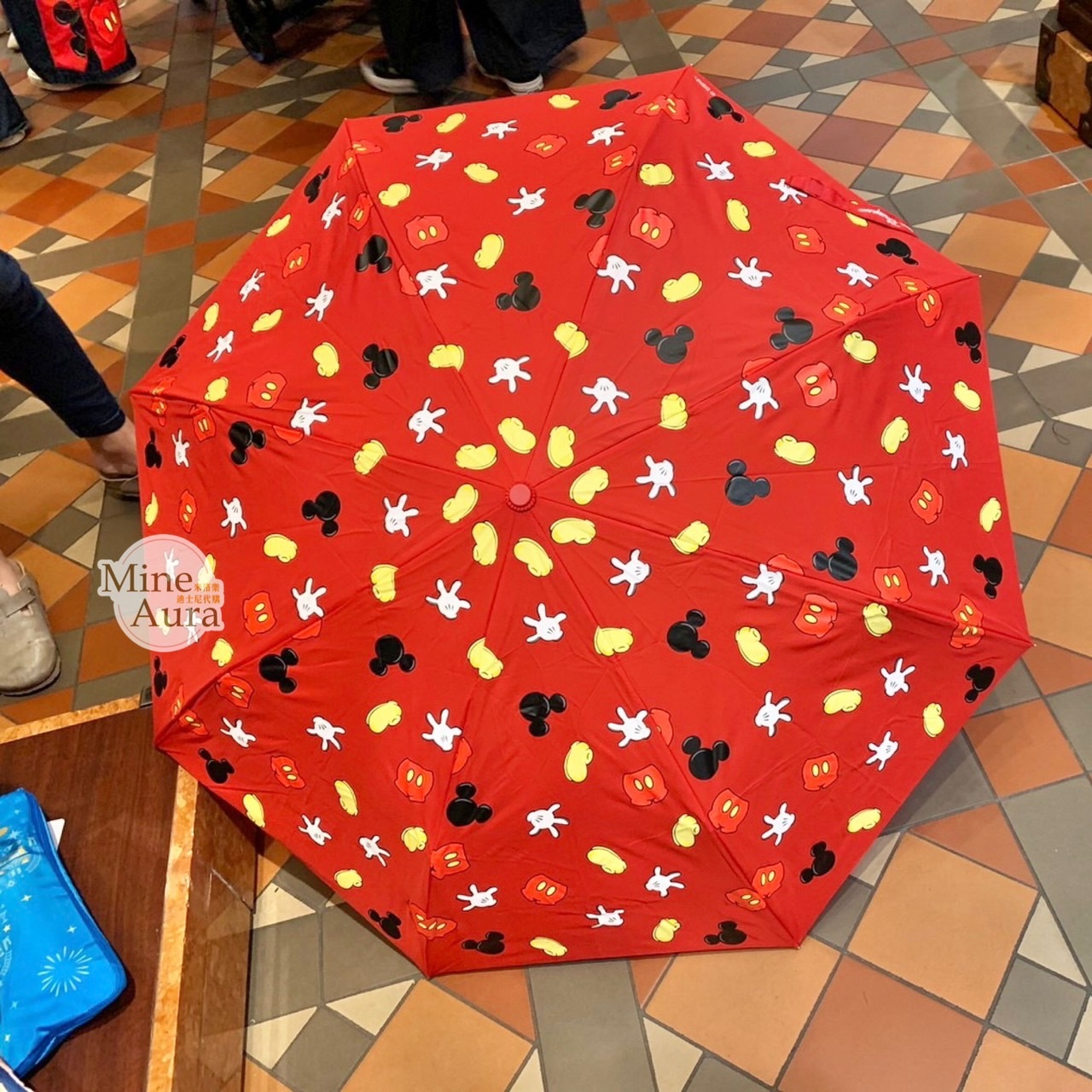 米奇 Mickey 紅色 滿版圖案 折疊傘 -香港迪士尼樂園