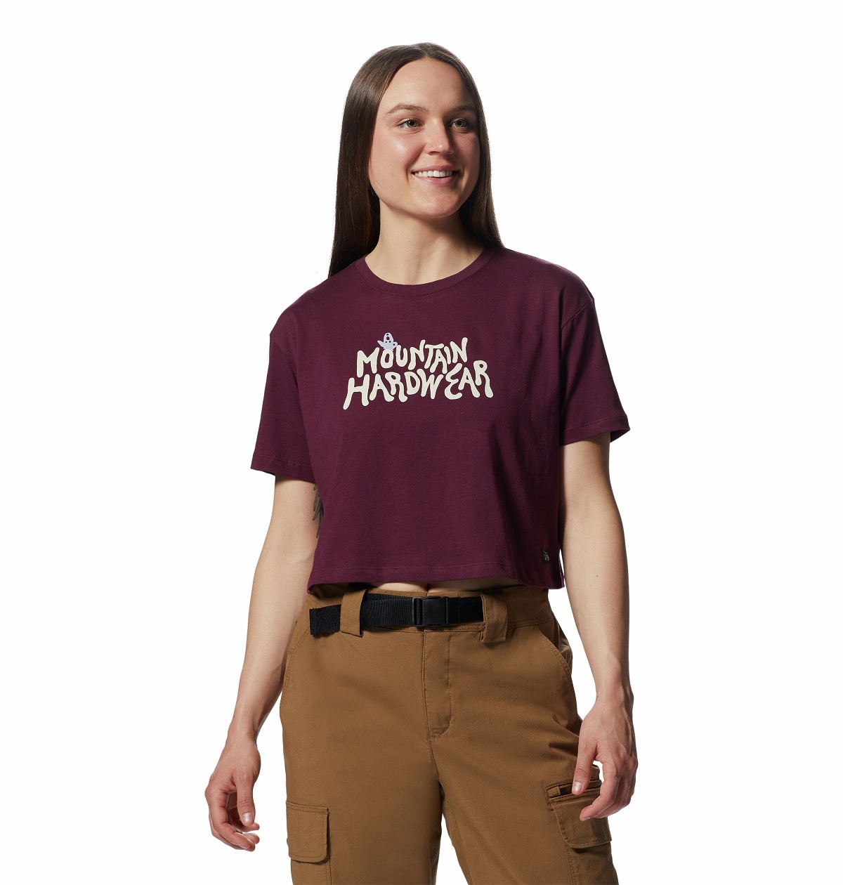 MOUNTAIN HARDWEAR - 女裝 MHW Logo Crop Short Sleeve / 可可紅 (MHW1983041604)