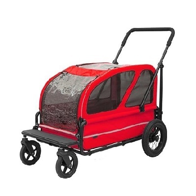 日本AirBuggy Carriage 大型犬 高級寵物手推車 50kg以上 - 紅色