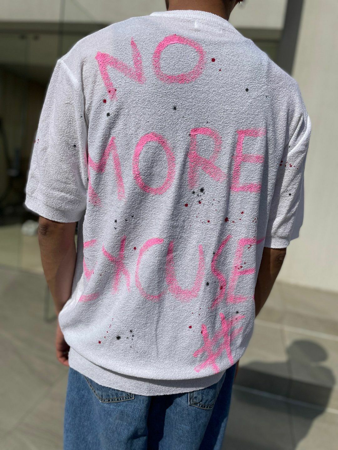 英文字潑墨短袖線Tee 3.14-002T