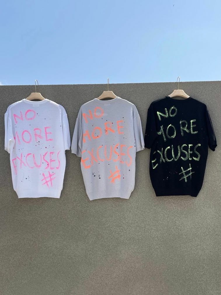 英文字潑墨短袖線Tee 3.14-002T